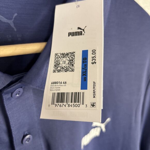 PUMA Essentials All In Men's Polo Shirt Size XL Blue Crystal NWT - Picture 3 of 6